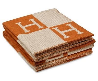 Hermes wool plaid blanket